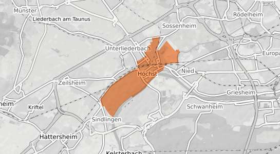 Mietspiegelkarte Frankfurt am Main H&ouml;chst